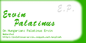 ervin palatinus business card